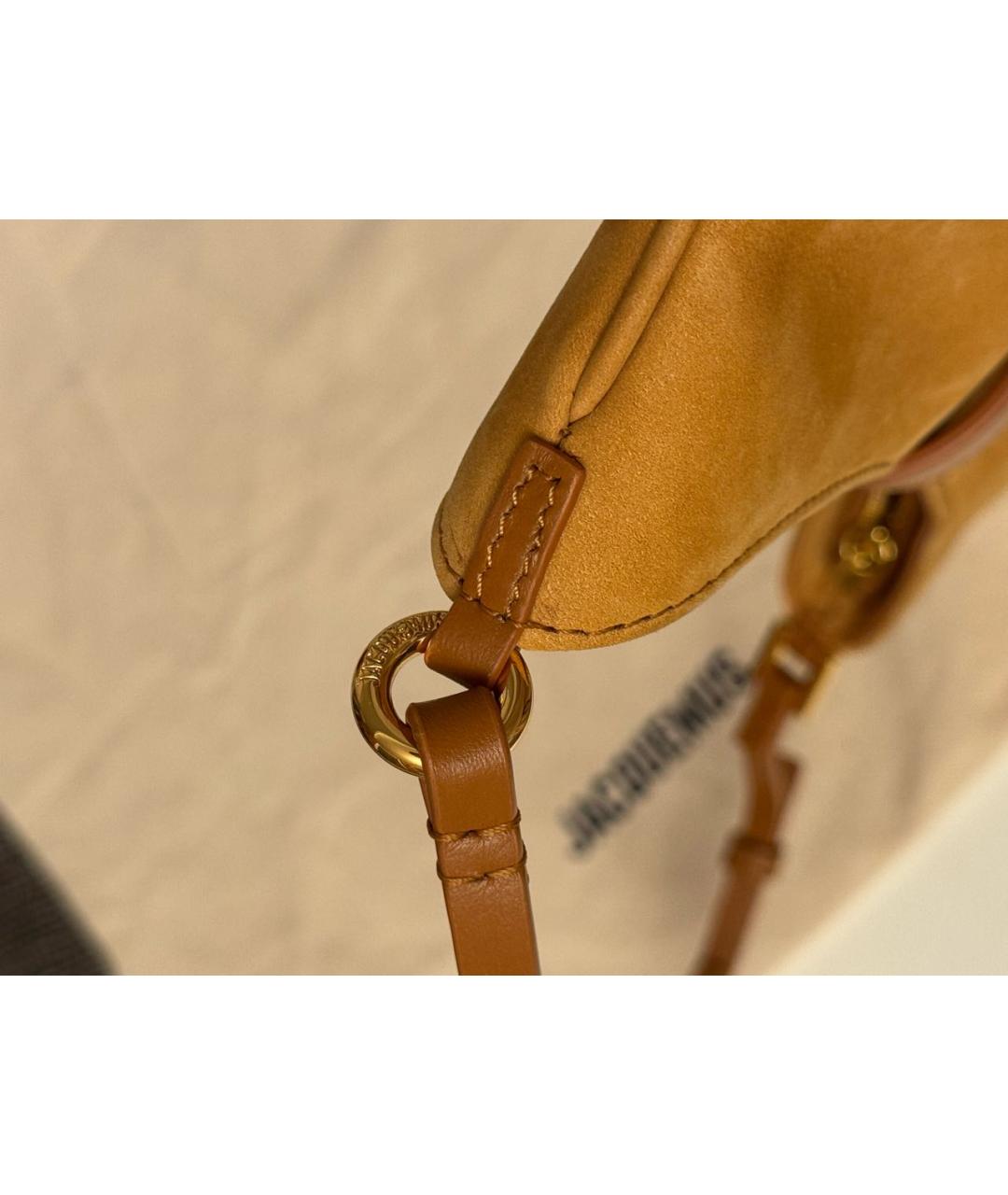 JACQUEMUS Оранжевая кожаная сумка с короткими ручками, фото 6