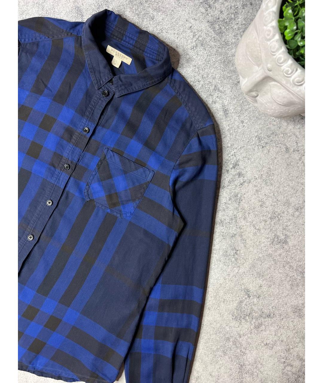 BURBERRY Синяя хлопковая рубашка, фото 3