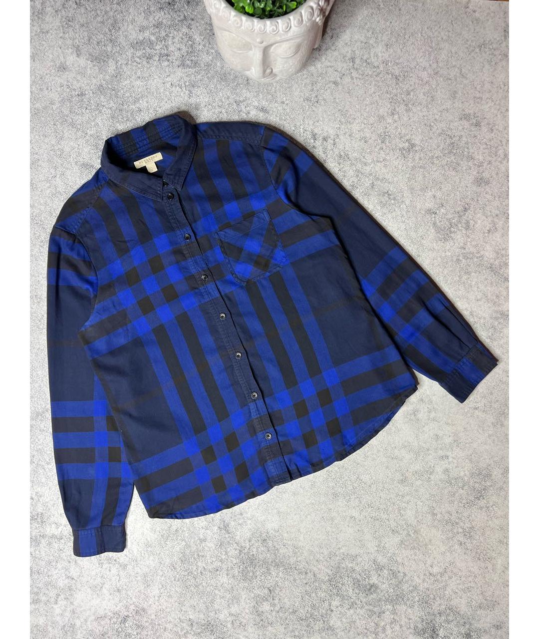BURBERRY Синяя хлопковая рубашка, фото 7