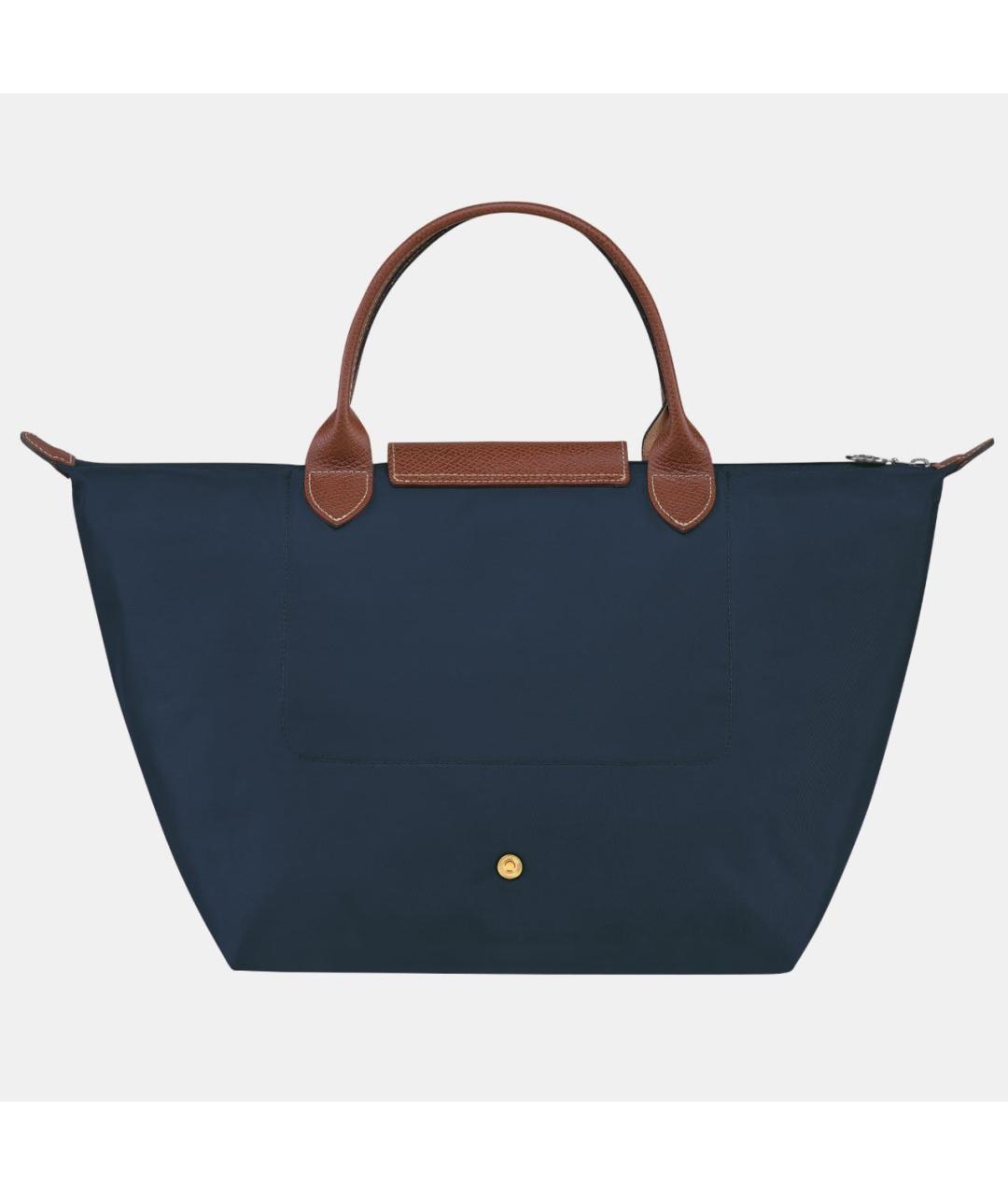 LONGCHAMP Темно-синяя кожаная сумка с короткими ручками, фото 3