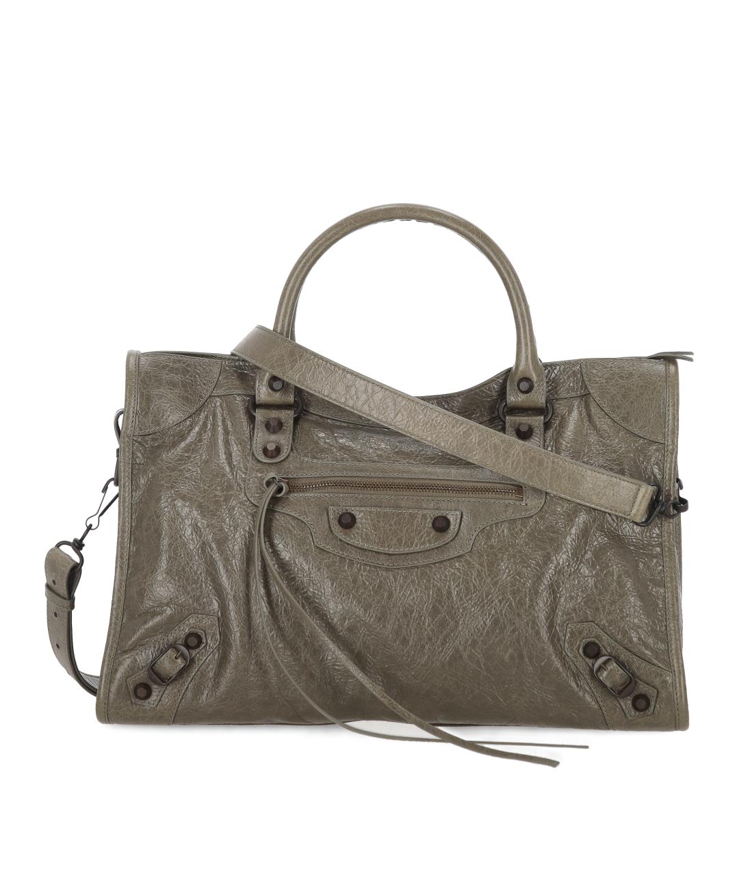 BALENCIAGA Зеленая кожаная сумка тоут, фото 1