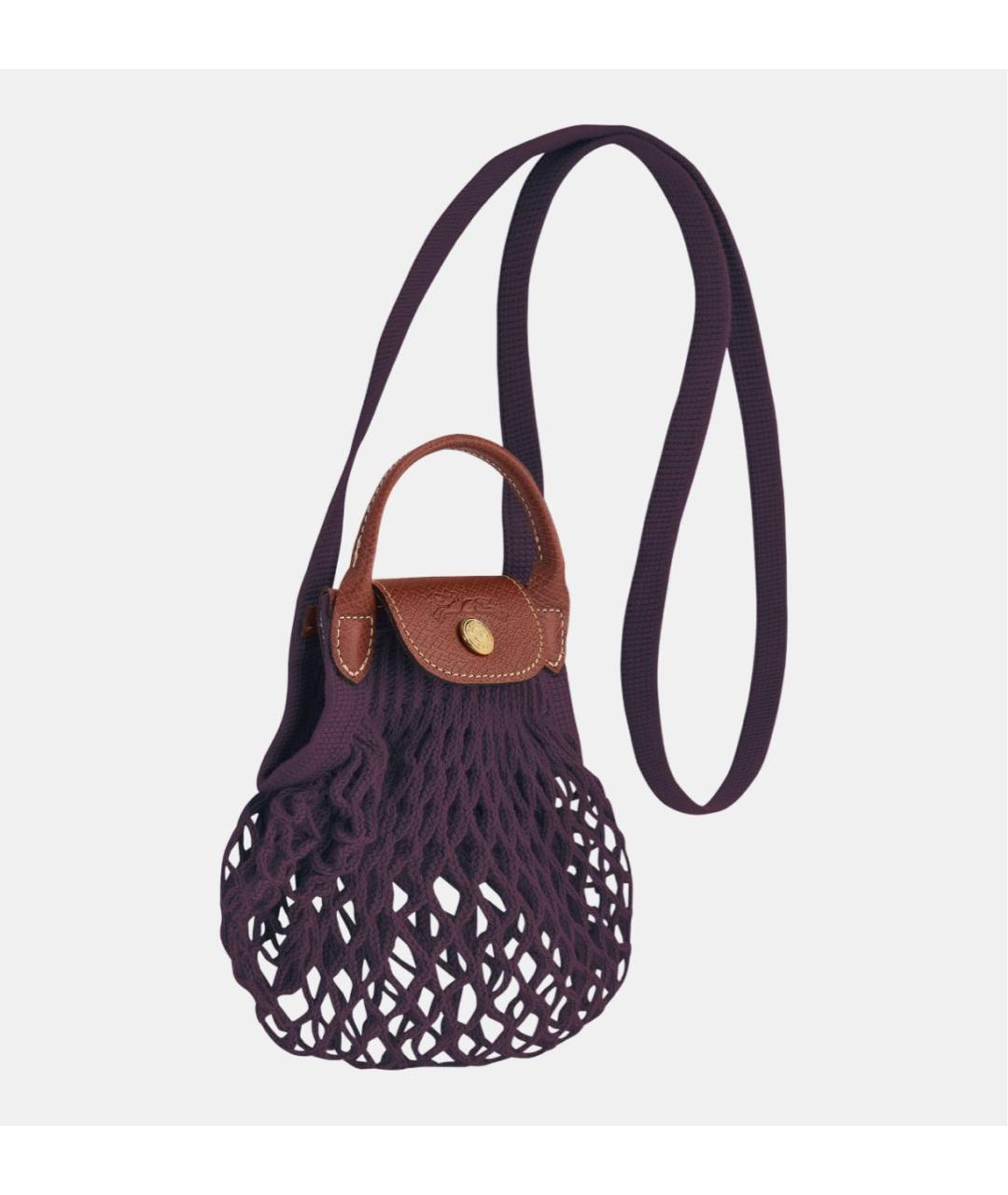LONGCHAMP Бордовая хлопковая сумка через плечо, фото 2