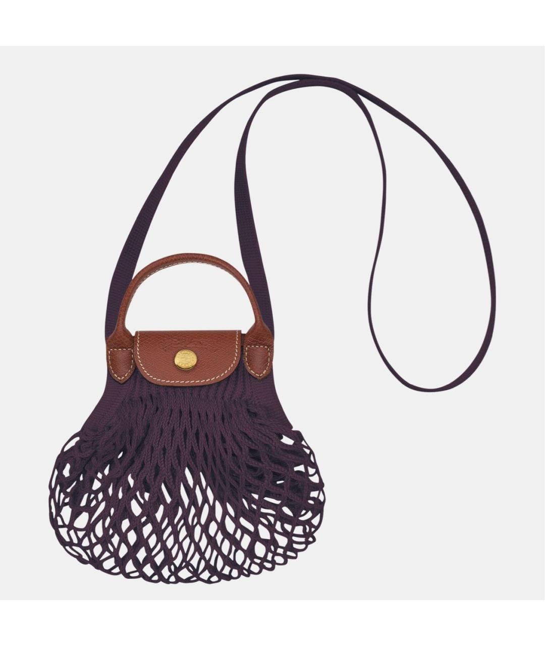 LONGCHAMP Бордовая хлопковая сумка через плечо, фото 8