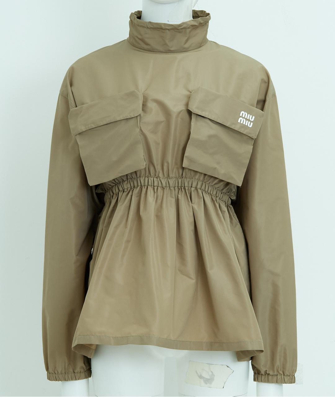 MIU MIU Хаки полиэстеровая куртка, фото 10