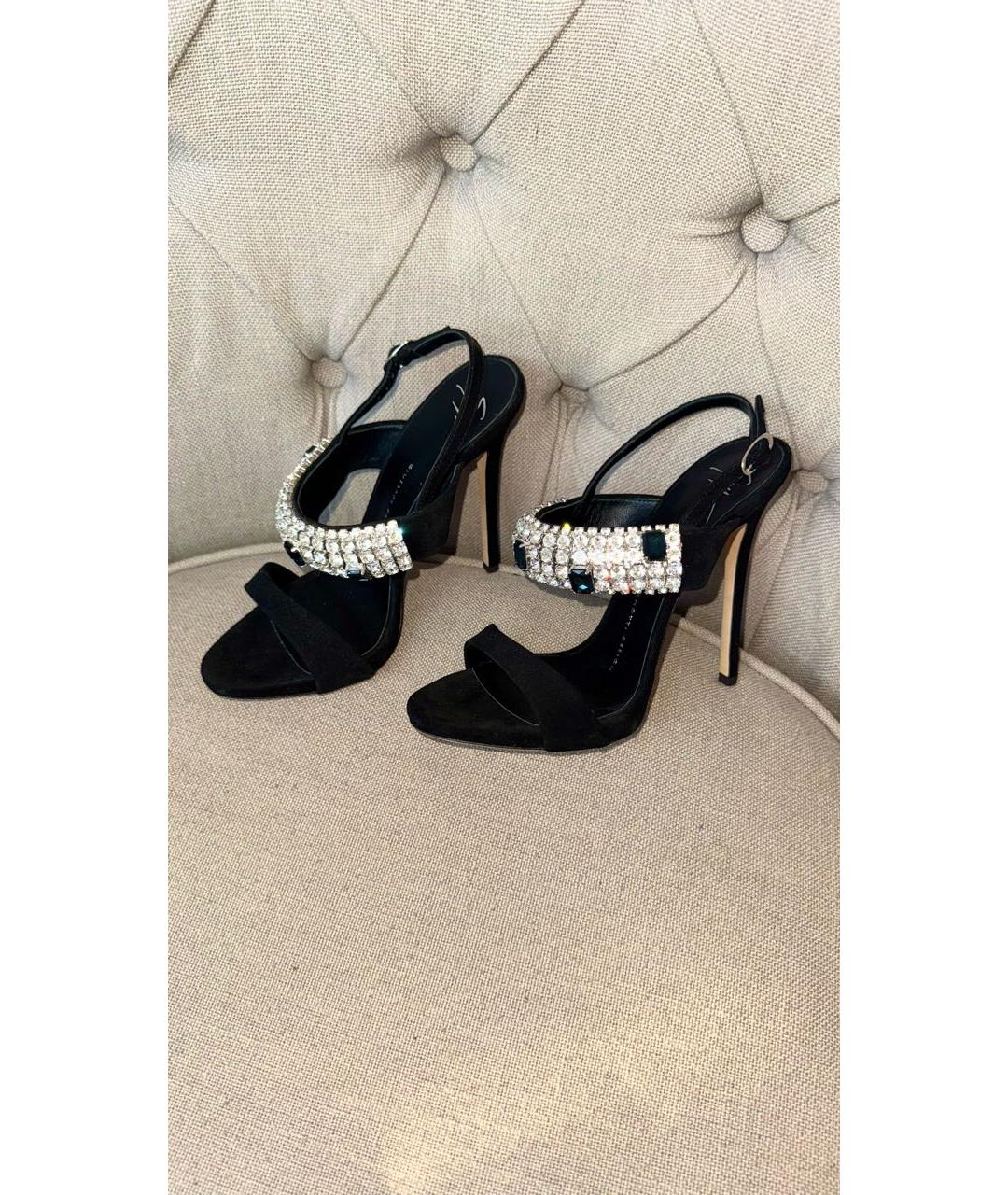 GIUSEPPE ZANOTTI DESIGN Черные замшевые босоножки, фото 2