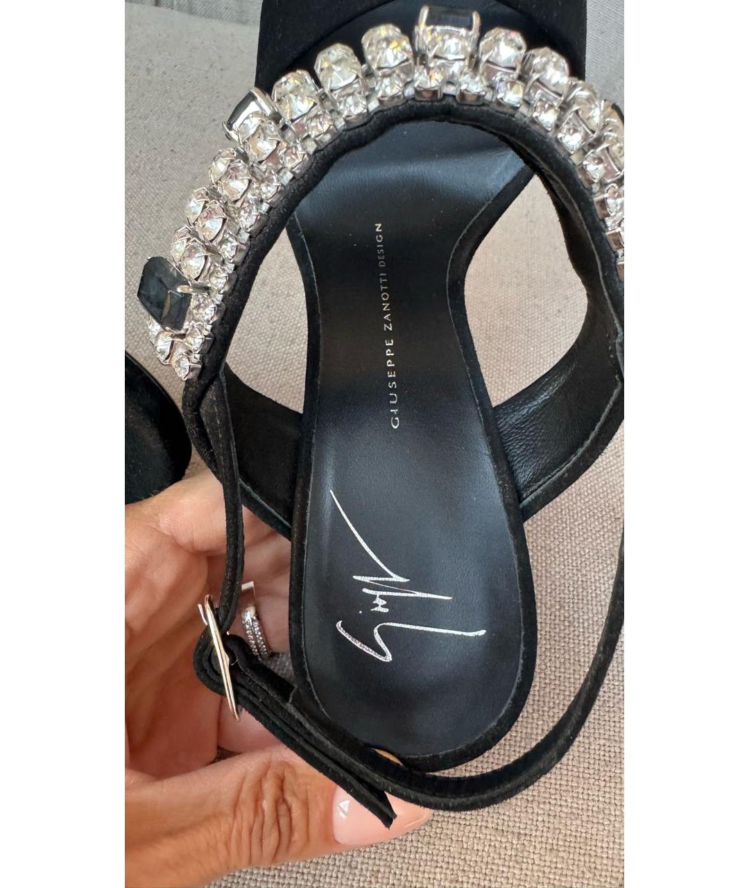 GIUSEPPE ZANOTTI DESIGN Черные замшевые босоножки, фото 3