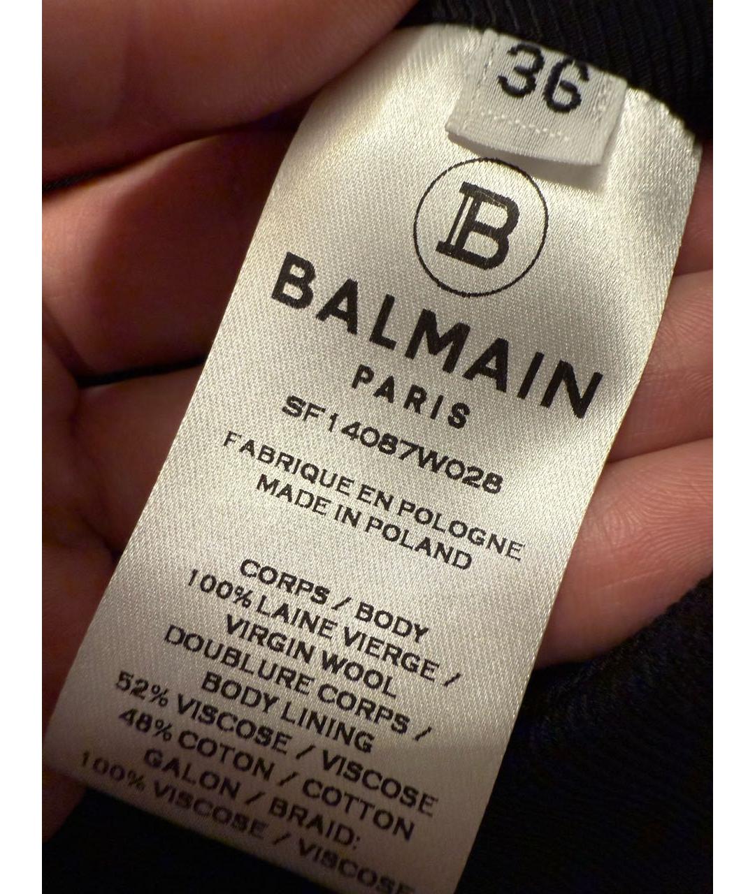 BALMAIN Черная юбка мини, фото 6