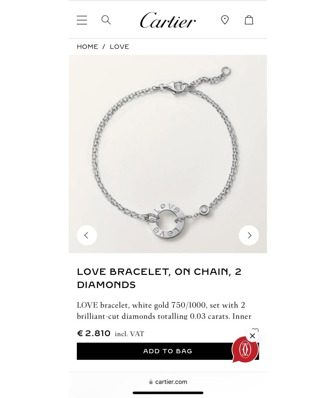 CARTIER Браслет из белого золота, фото 8