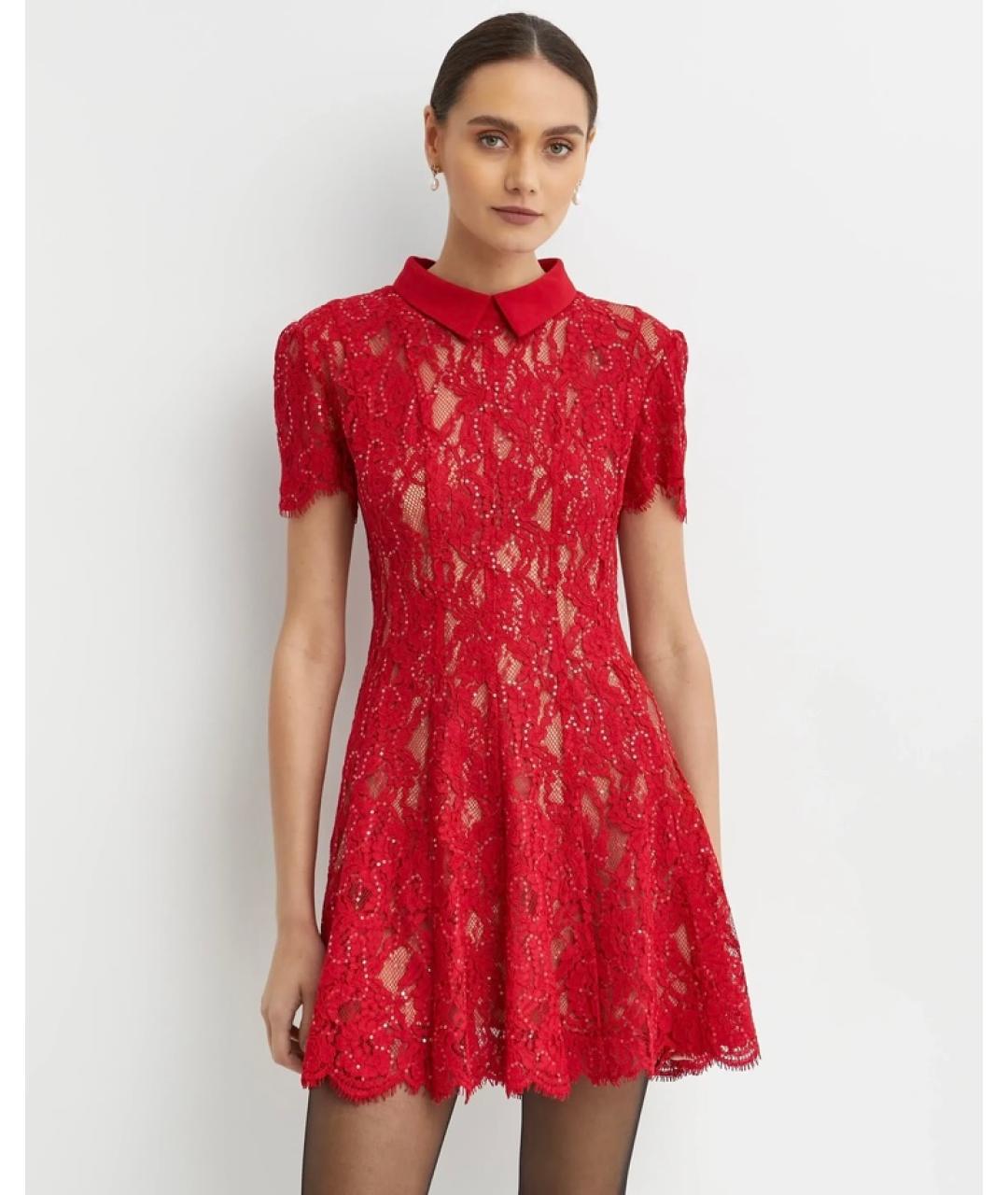 SELF-PORTRAIT Красное коктейльное платье, фото 3