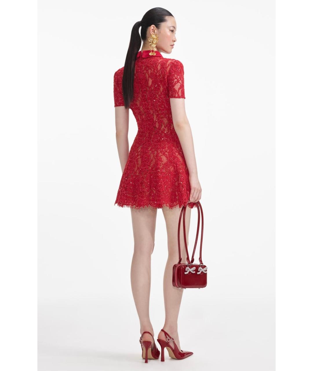 SELF-PORTRAIT Красное коктейльное платье, фото 8