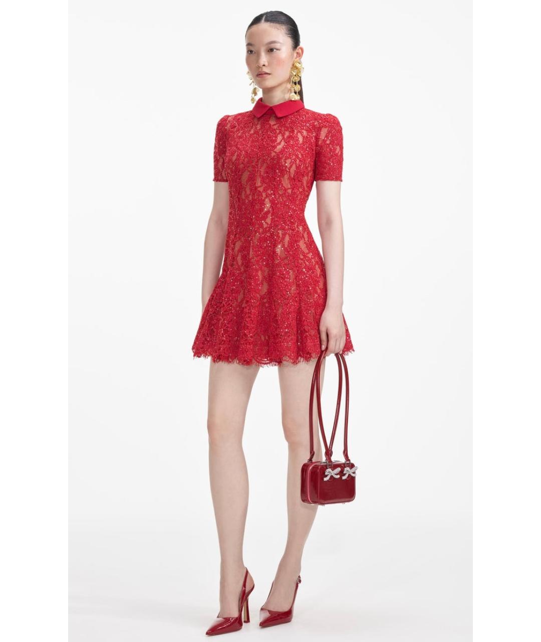 SELF-PORTRAIT Красное коктейльное платье, фото 6