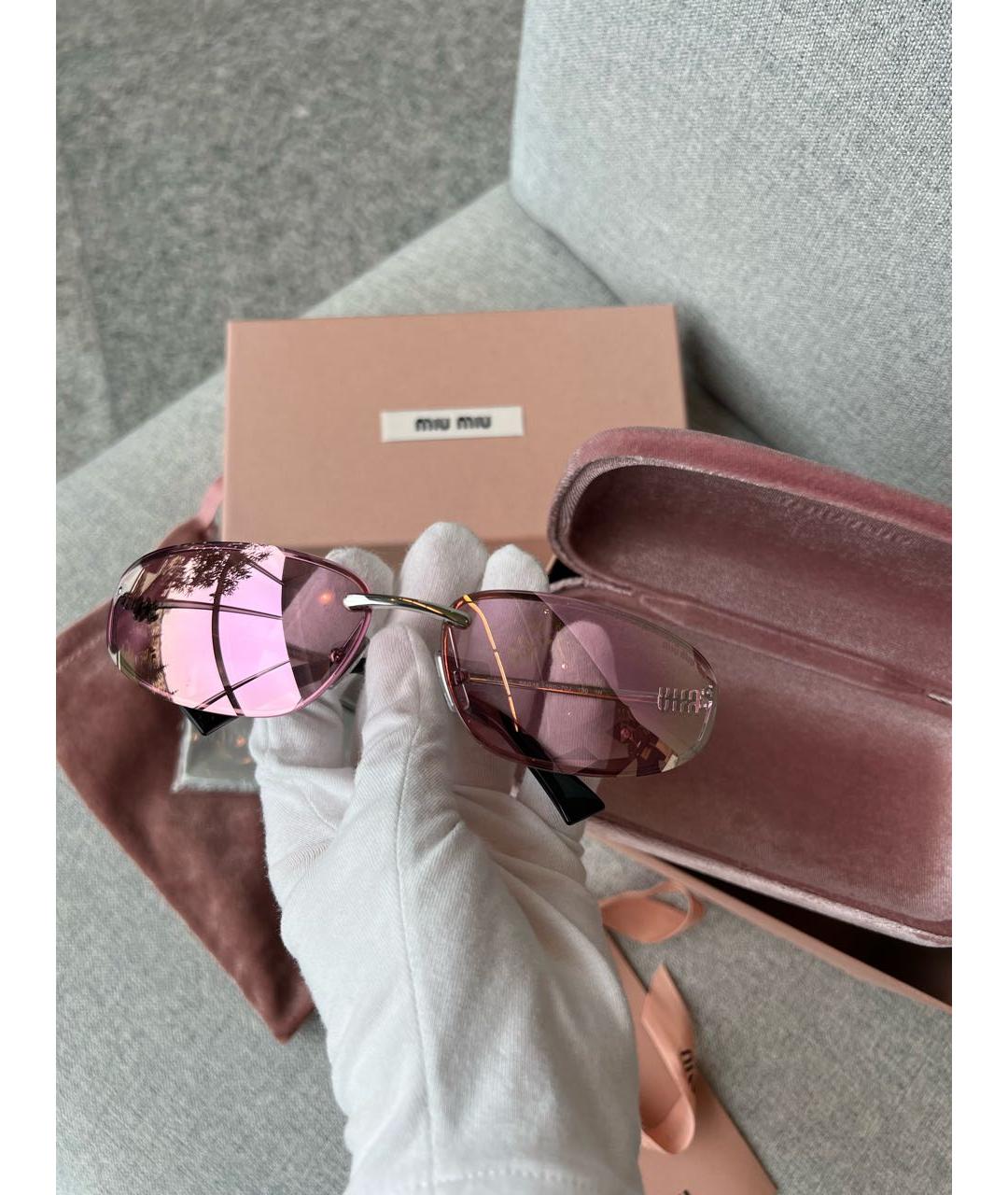 MIU MIU Розовые солнцезащитные очки, фото 5