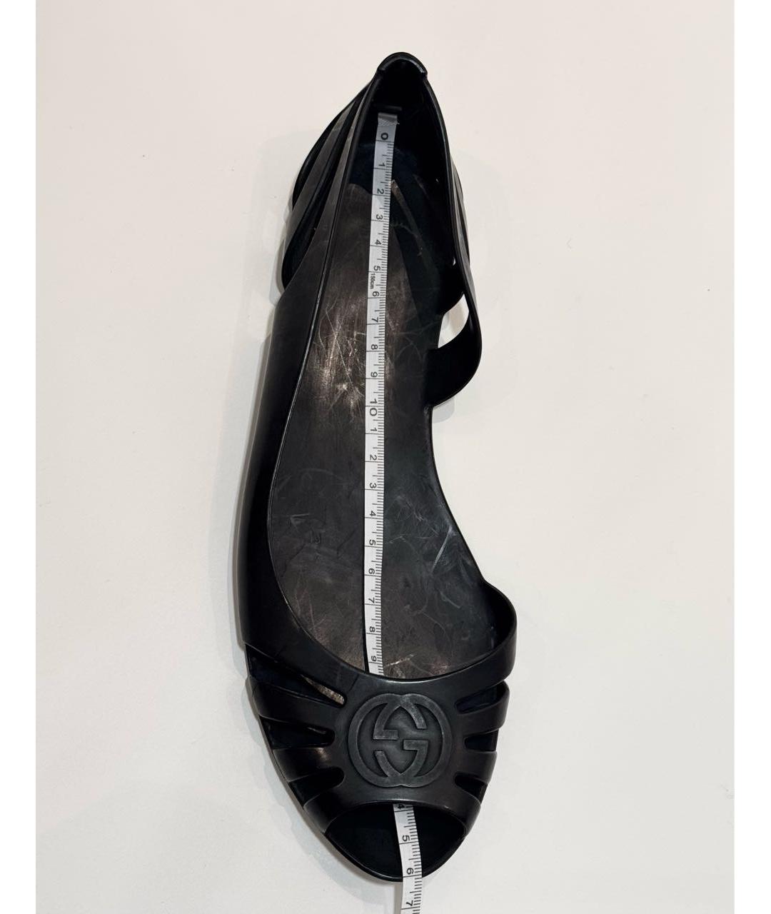 GUCCI Черные резиновые балетки, фото 8