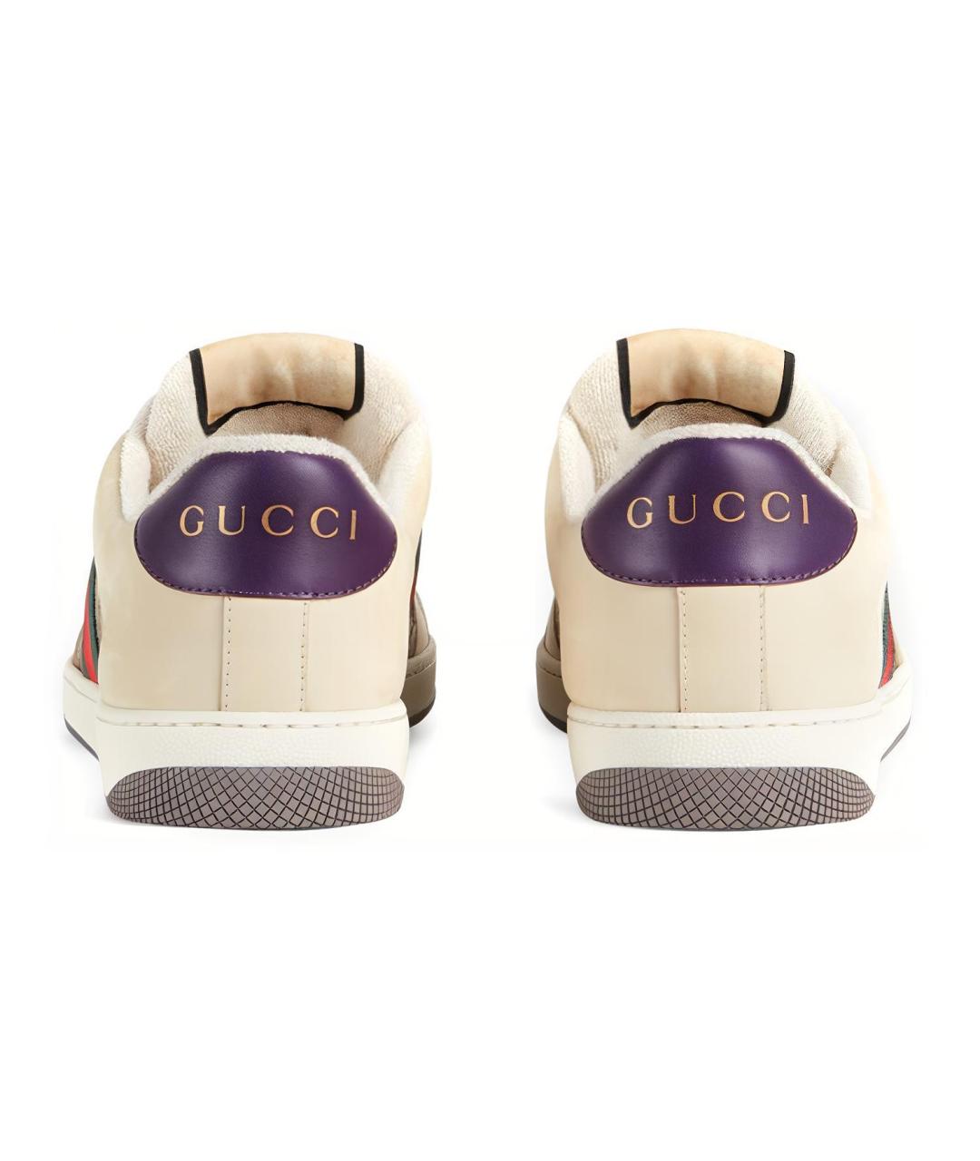 GUCCI Бежевые низкие кроссовки / кеды, фото 4