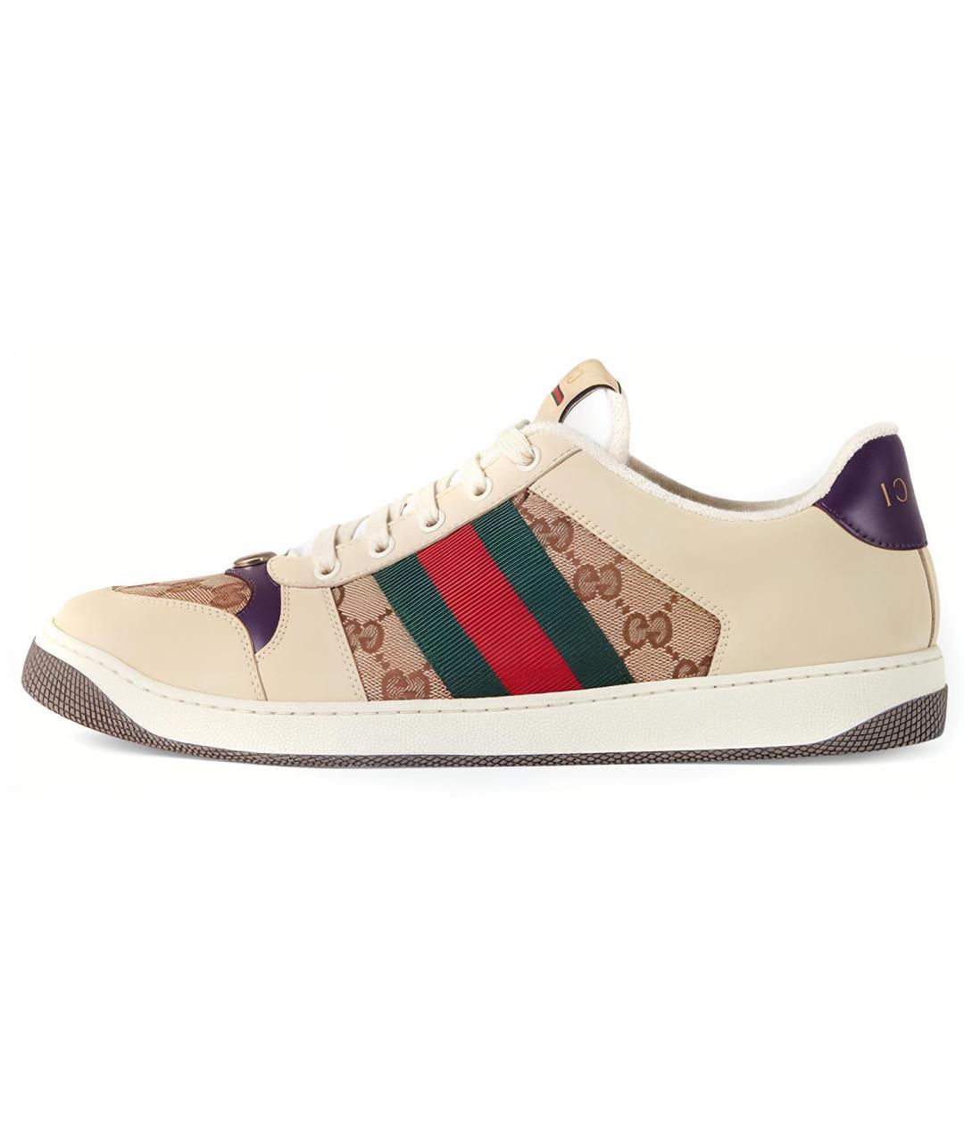 GUCCI Бежевые низкие кроссовки / кеды, фото 6