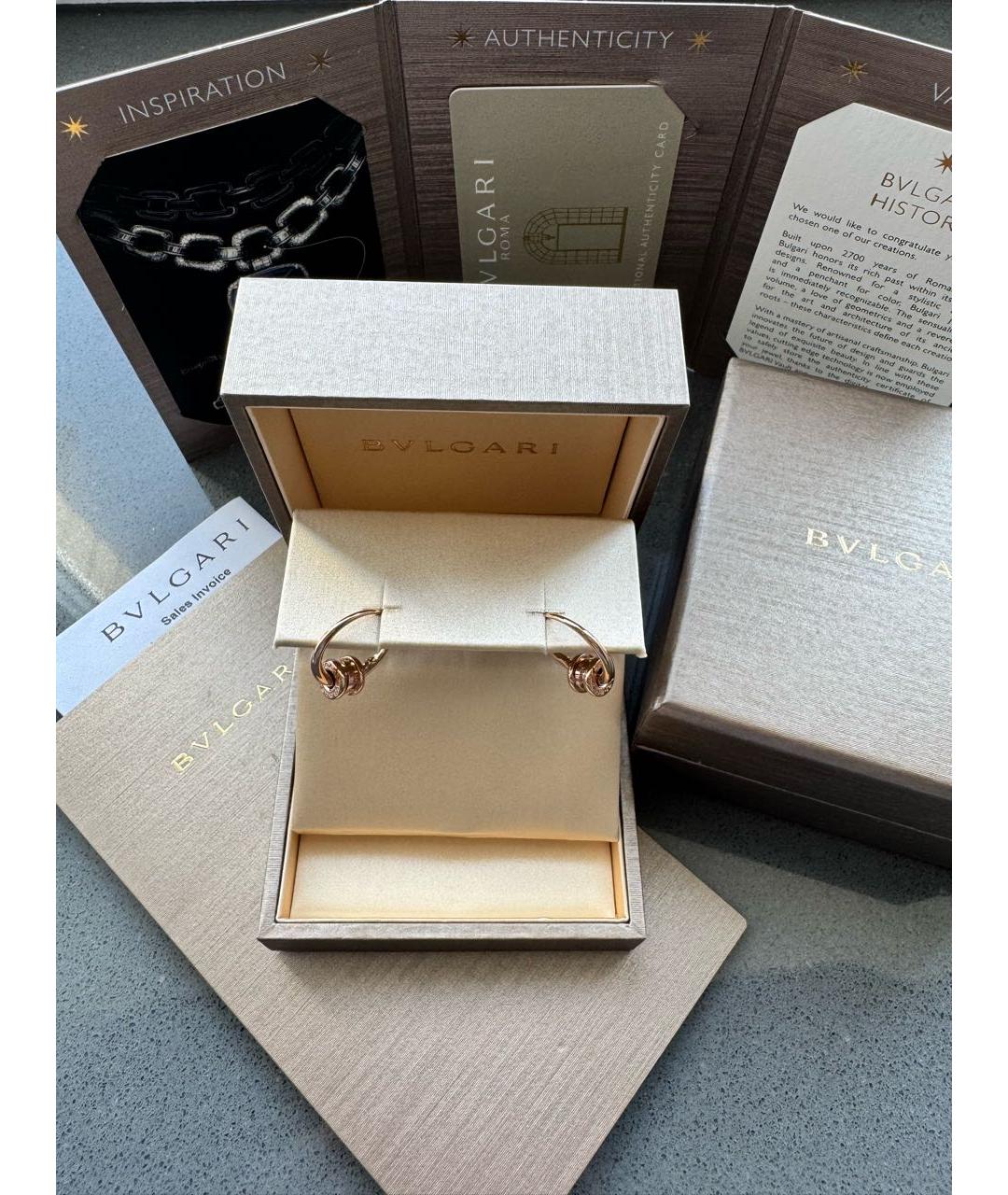 BVLGARI Золотые серьги из розового золота, фото 8