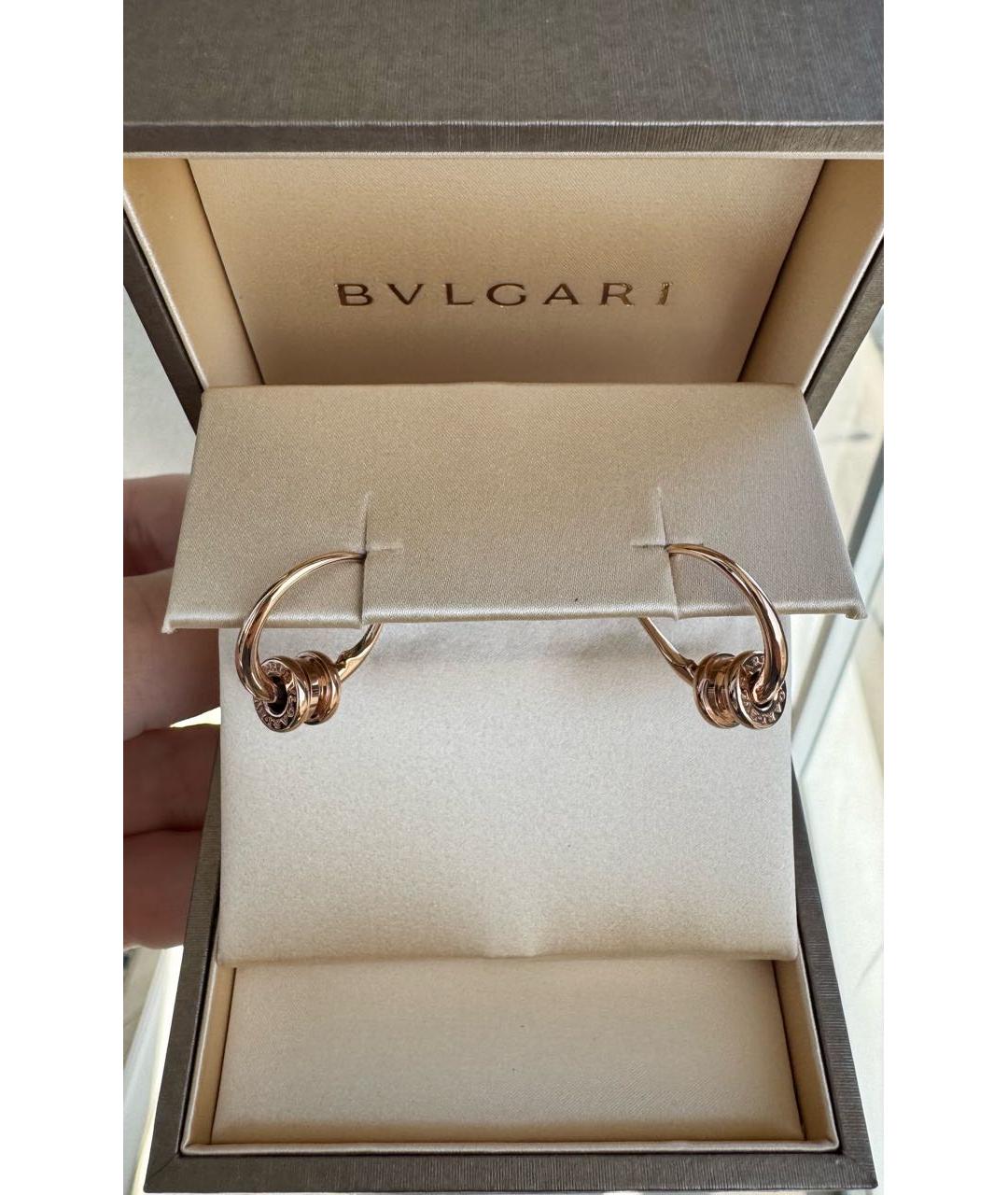 BVLGARI Золотые серьги из розового золота, фото 7