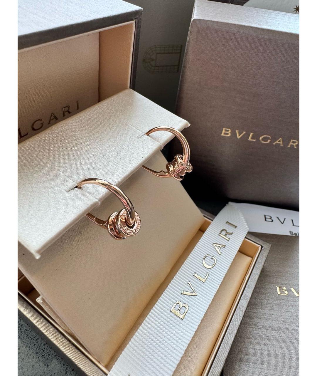 BVLGARI Золотые серьги из розового золота, фото 3