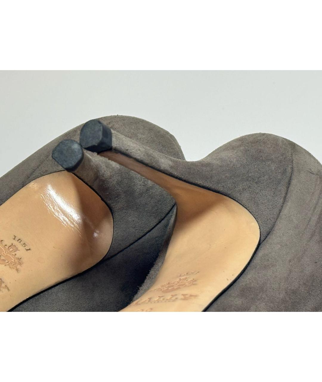BALLY Антрацитовые замшевые туфли, фото 6