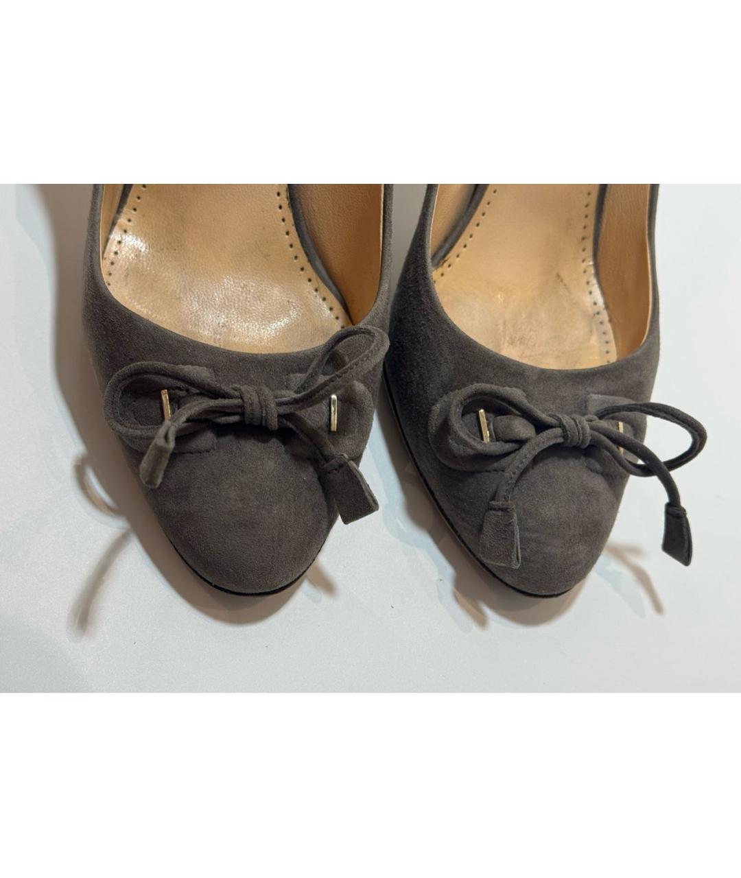 BALLY Антрацитовые замшевые туфли, фото 5