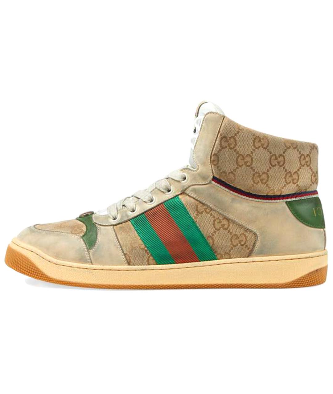 GUCCI Бежевые высокие кроссовки / кеды, фото 2