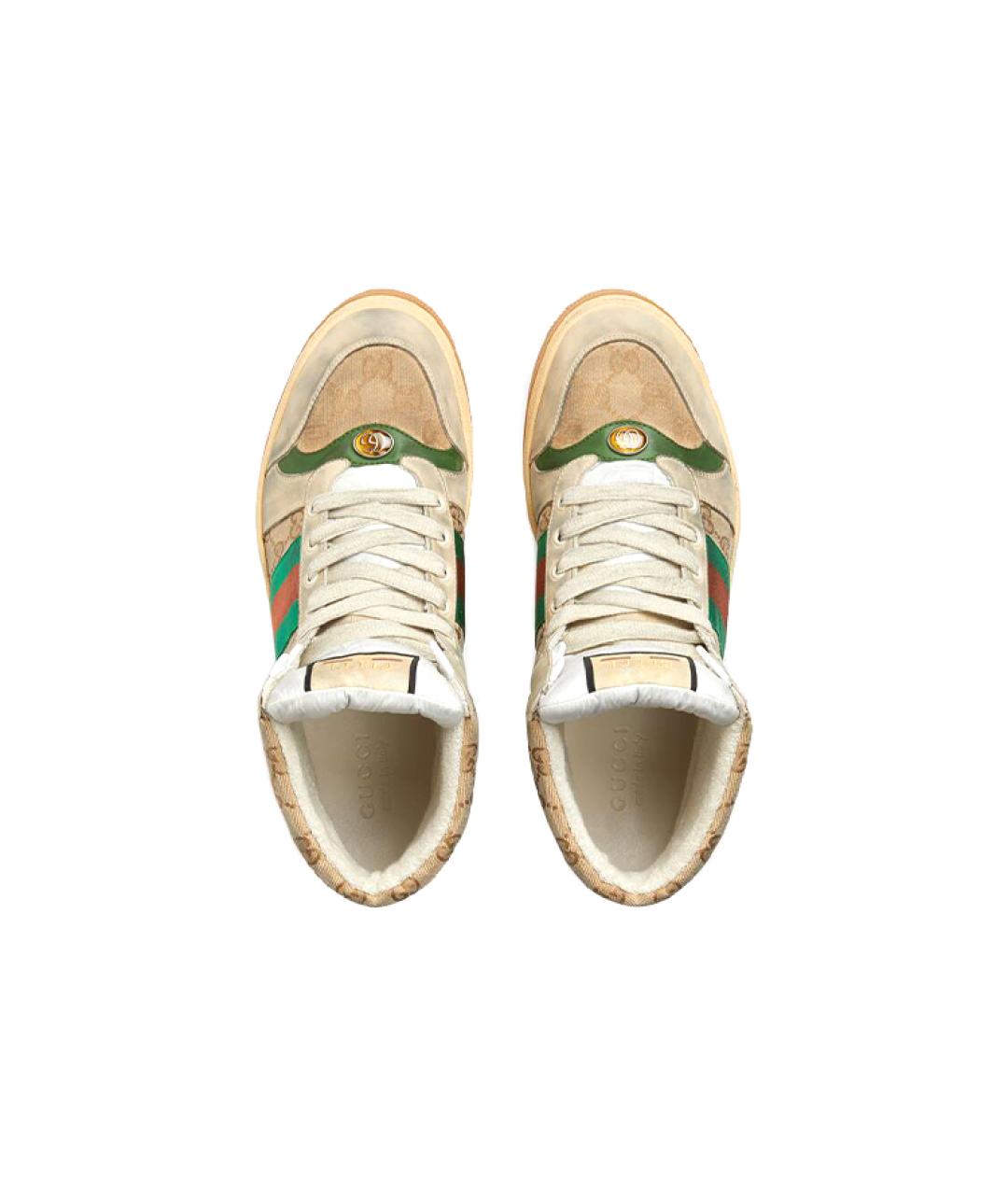 GUCCI Бежевые высокие кроссовки / кеды, фото 5