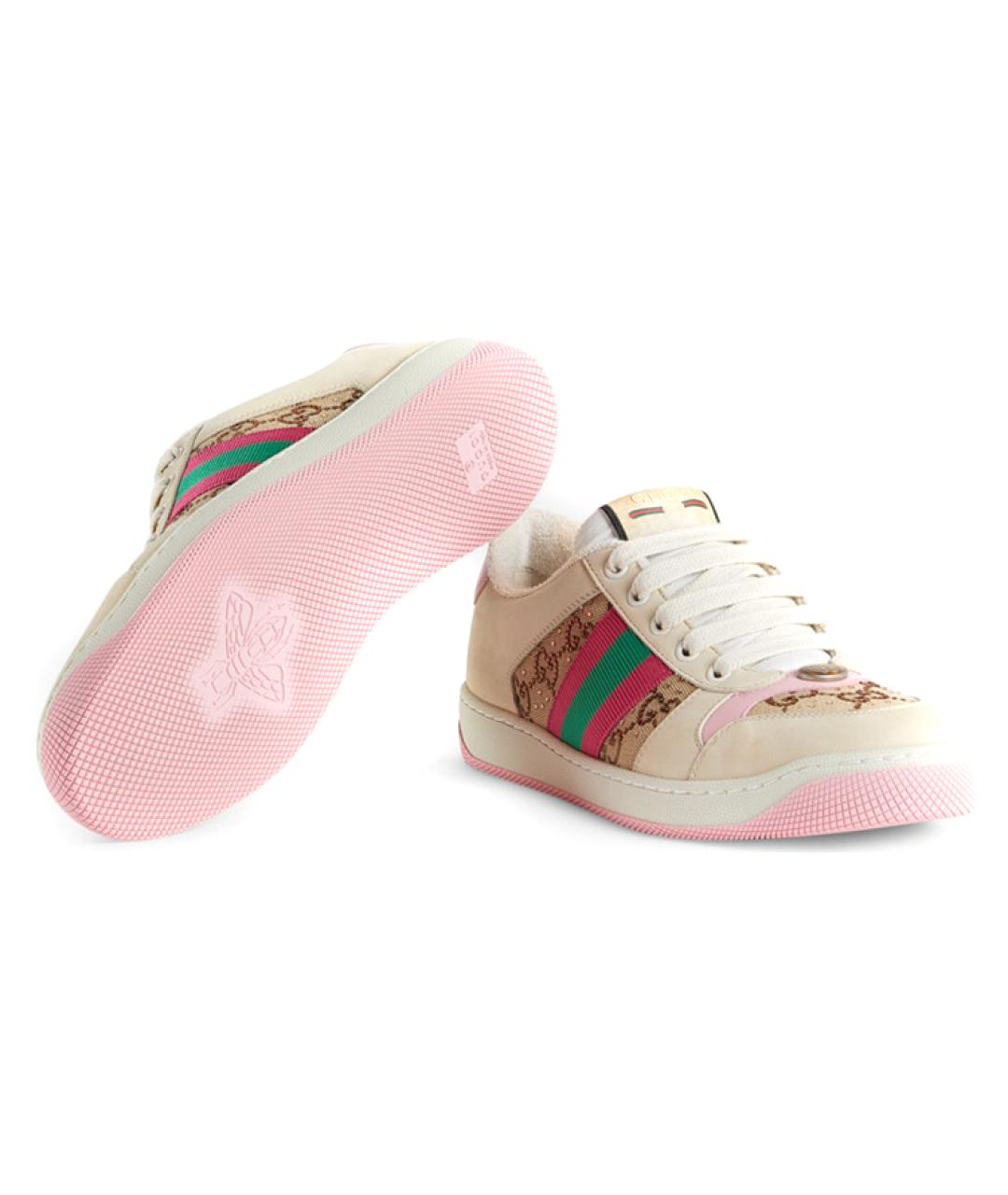 GUCCI Бежевые кеды, фото 5