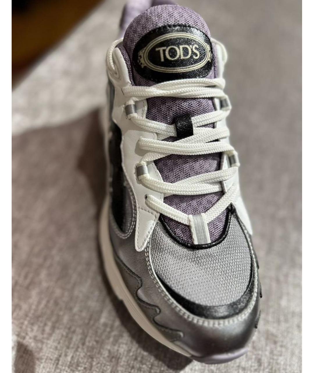 TOD'S Фиолетовые замшевые кроссовки, фото 2