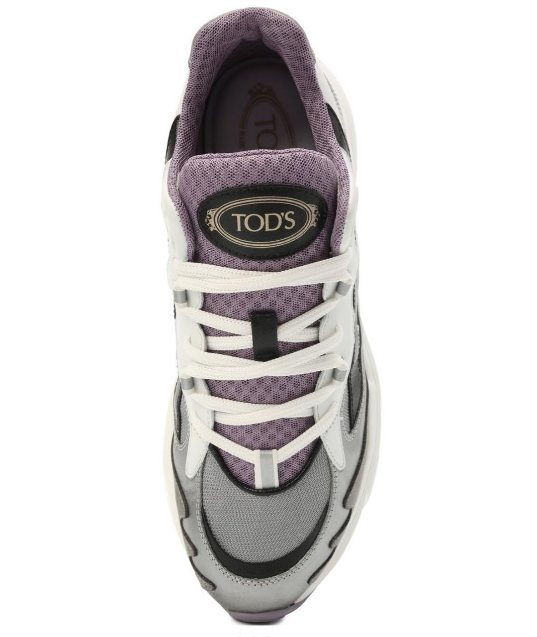 TOD'S Фиолетовые замшевые кроссовки, фото 3