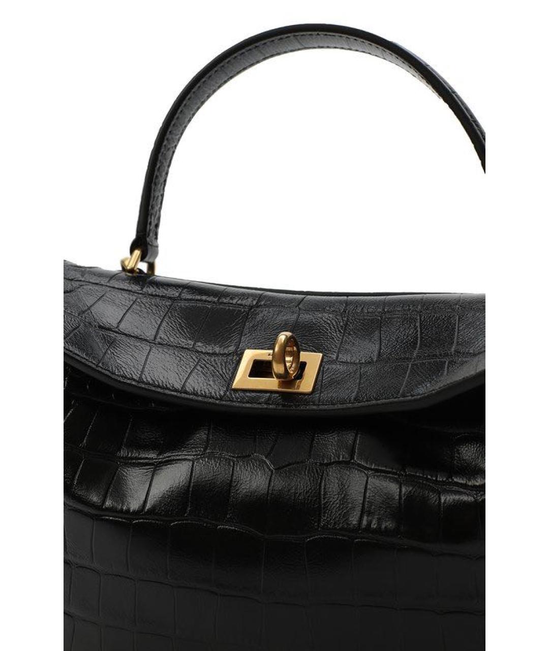 BALENCIAGA Черная кожаная сумка тоут, фото 5