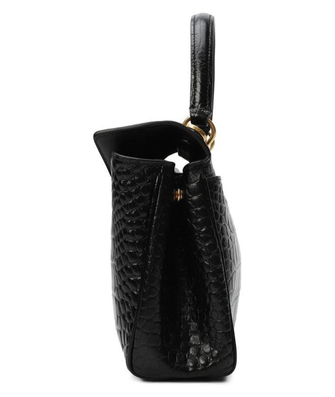 BALENCIAGA Черная кожаная сумка тоут, фото 3