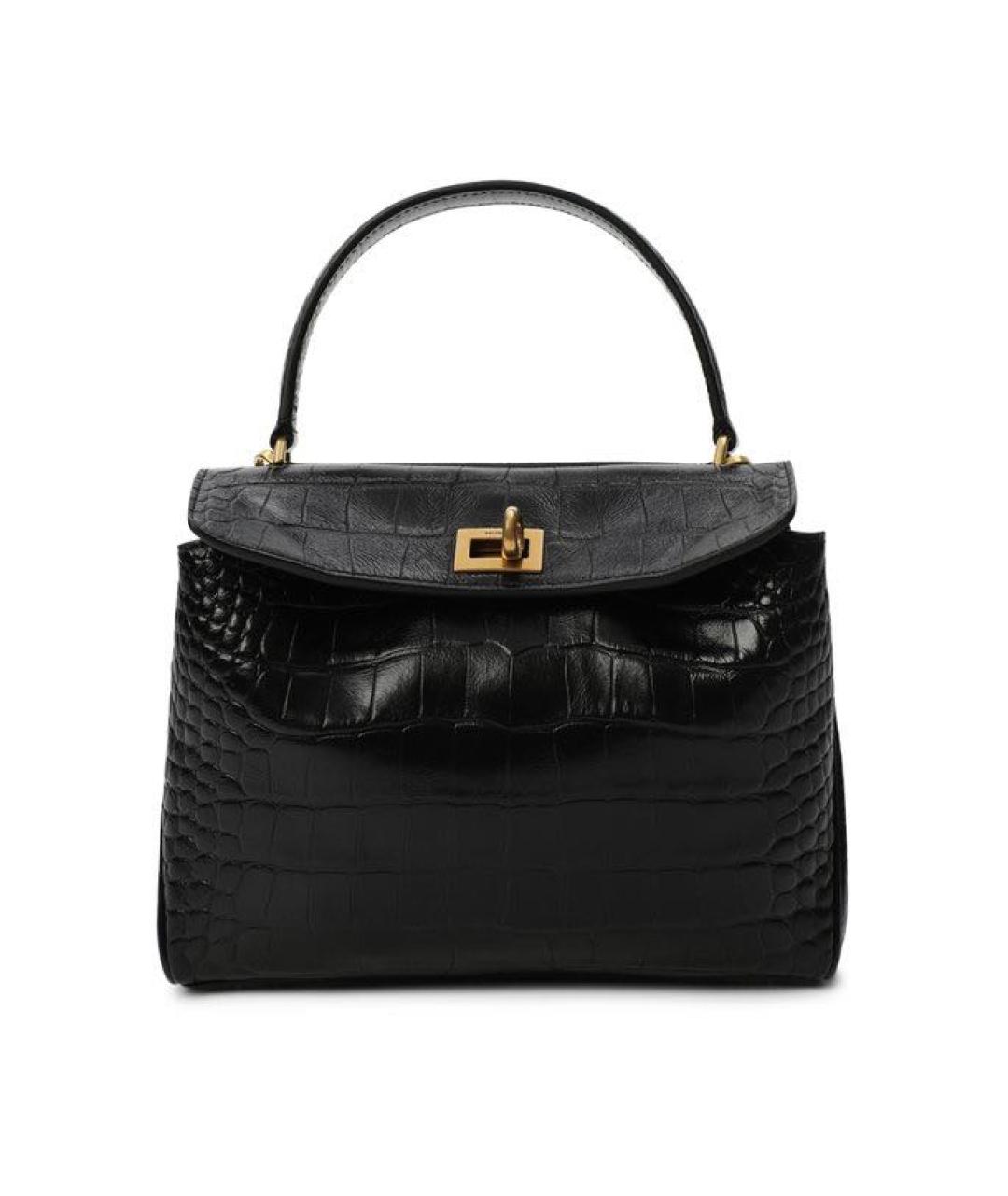 BALENCIAGA Черная кожаная сумка тоут, фото 1