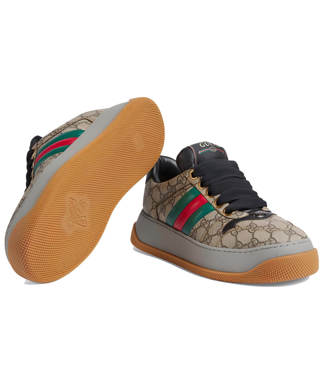 GUCCI Коричневые низкие кроссовки / кеды, фото 5
