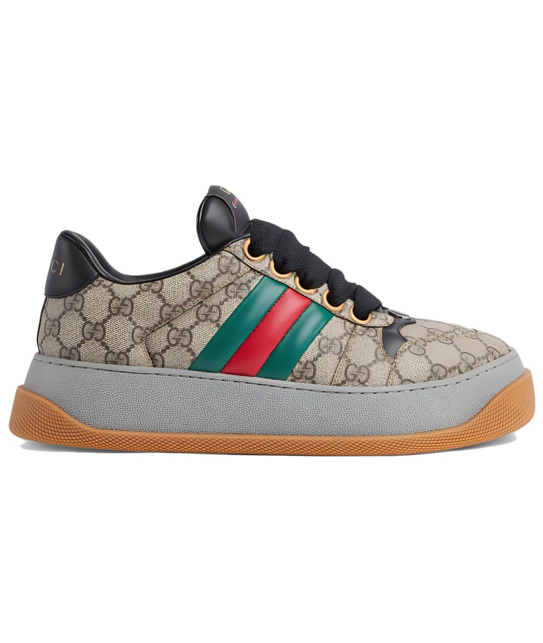 GUCCI Коричневые низкие кроссовки / кеды, фото 1