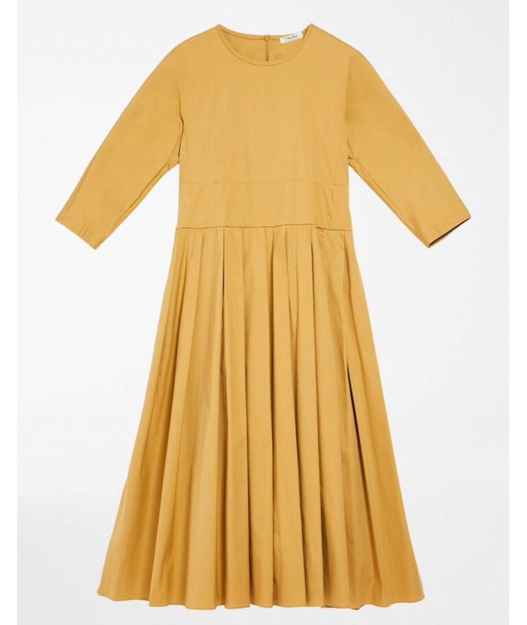 MAX MARA Желтое хлопковое повседневное платье, фото 9