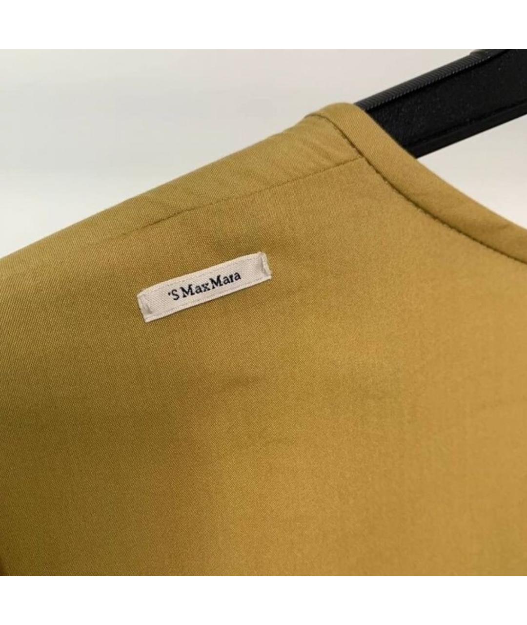 MAX MARA Желтое хлопковое повседневное платье, фото 4