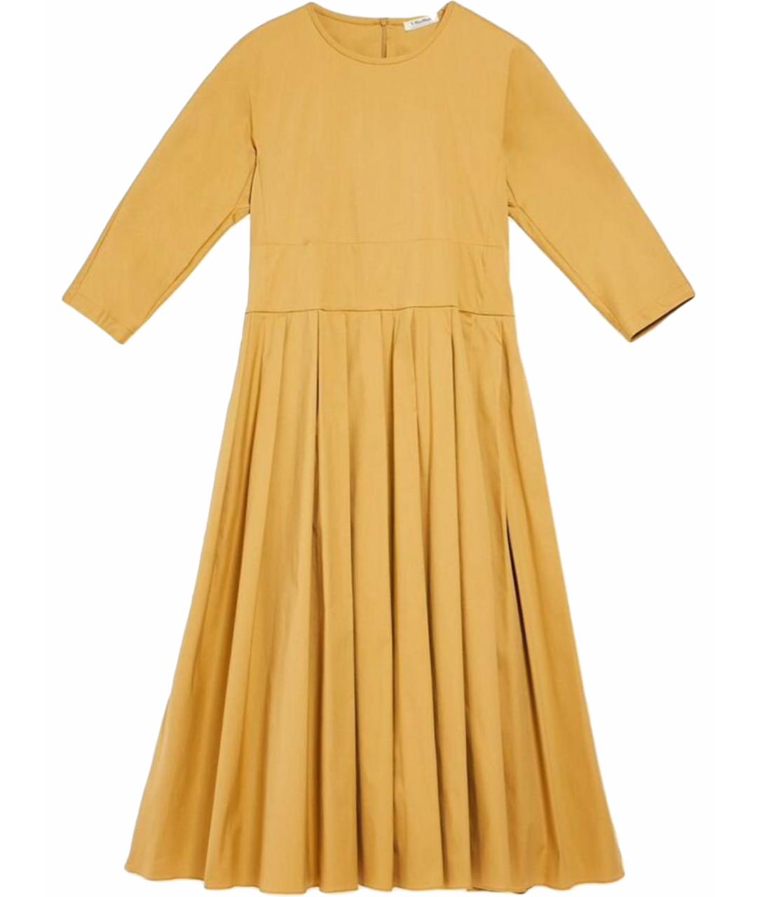 MAX MARA Желтое хлопковое повседневное платье, фото 1
