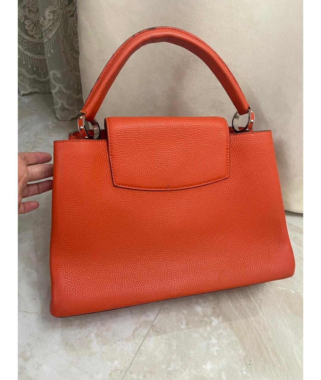LOUIS VUITTON Оранжевая кожаная сумка с короткими ручками, фото 3
