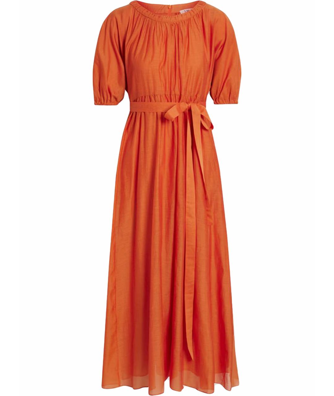 MAX MARA Оранжевое хлопковое повседневное платье, фото 1