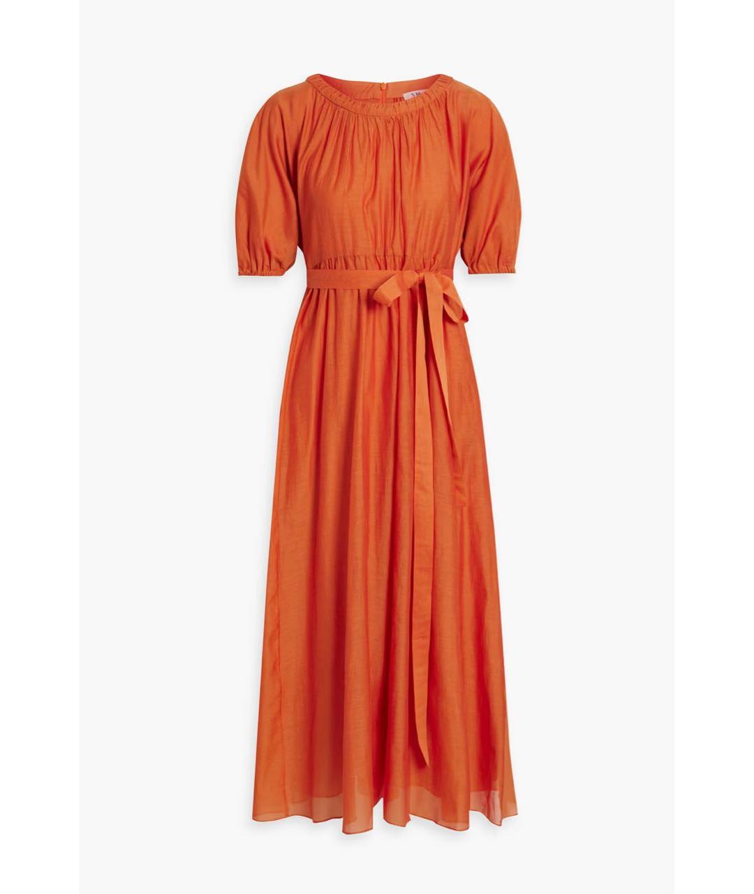 MAX MARA Оранжевое хлопковое повседневное платье, фото 8