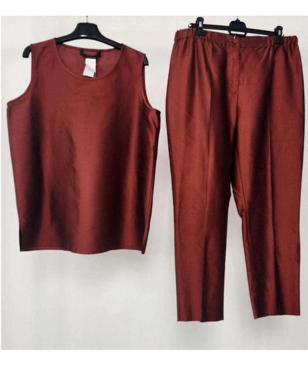MAX MARA Бордовый шелковый костюм с брюками, фото 6