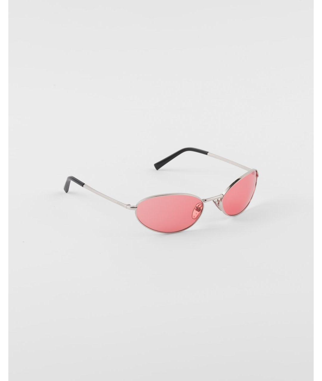 PRADA Серебряные металлические солнцезащитные очки, фото 5