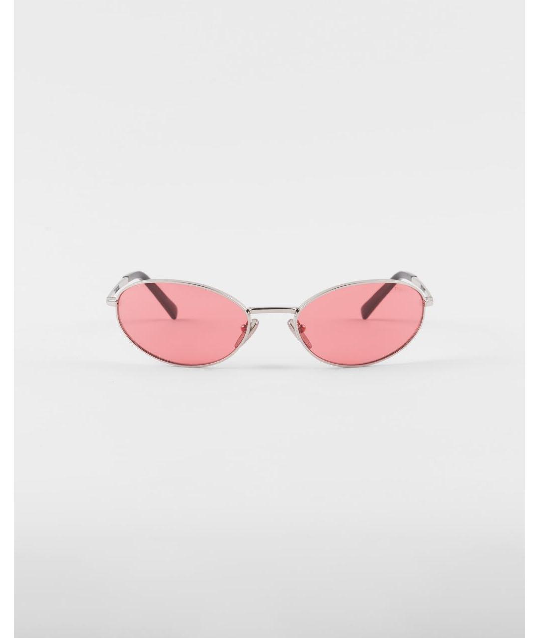 PRADA Серебряные металлические солнцезащитные очки, фото 4