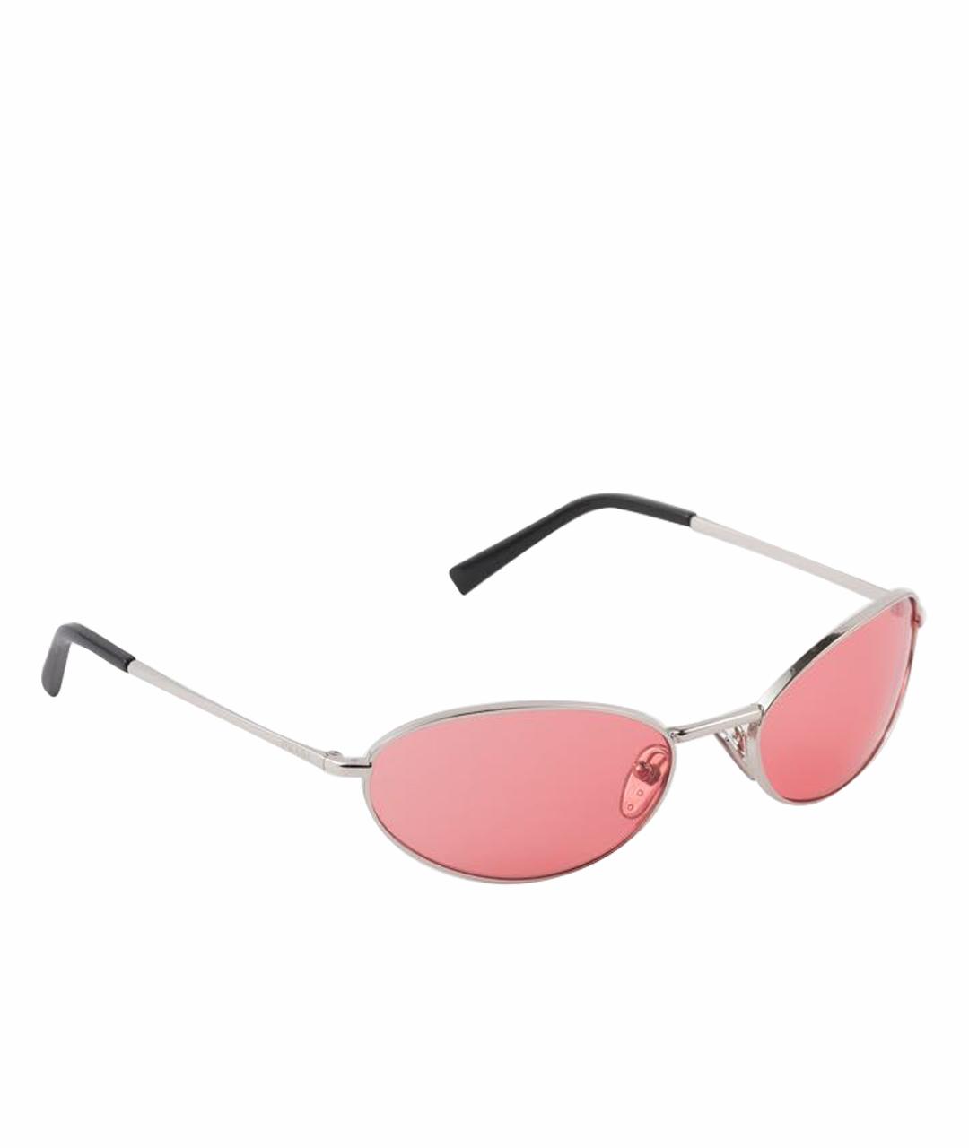 PRADA Серебряные металлические солнцезащитные очки, фото 1