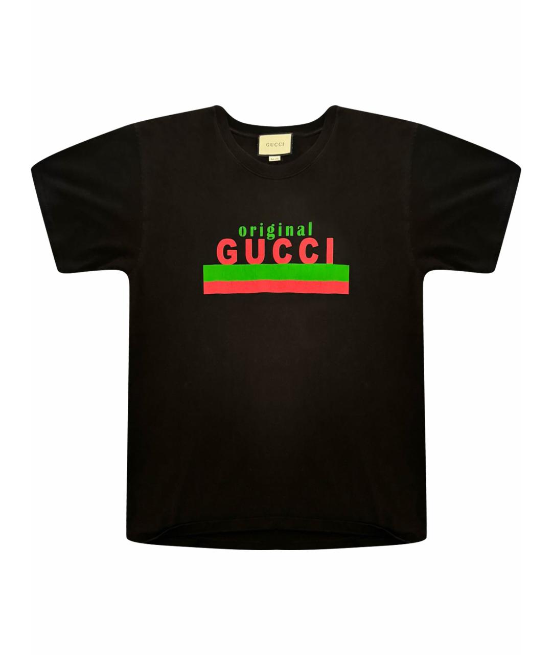 GUCCI Черная хлопковая футболка, фото 1