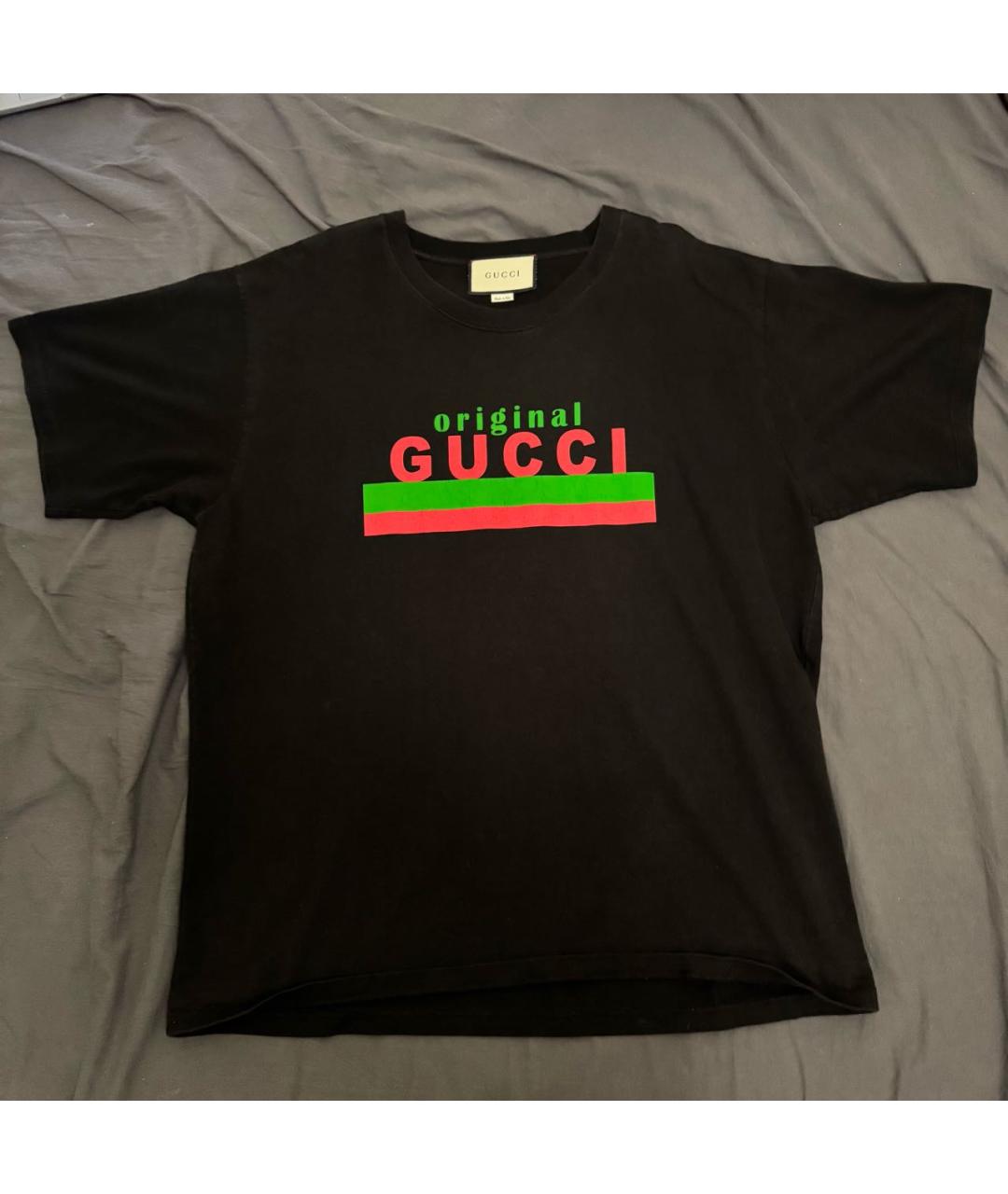 GUCCI Черная хлопковая футболка, фото 6
