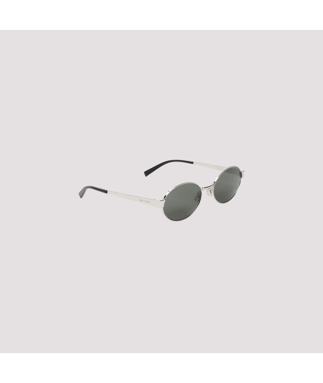 SAINT LAURENT Серебряные металлические солнцезащитные очки, фото 2