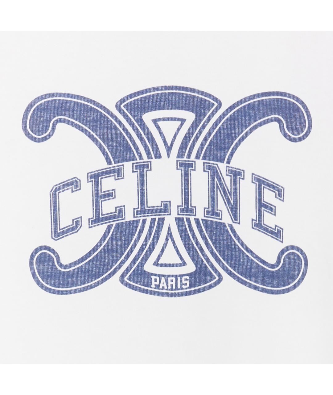 CELINE Белая хлопковая футболка, фото 3