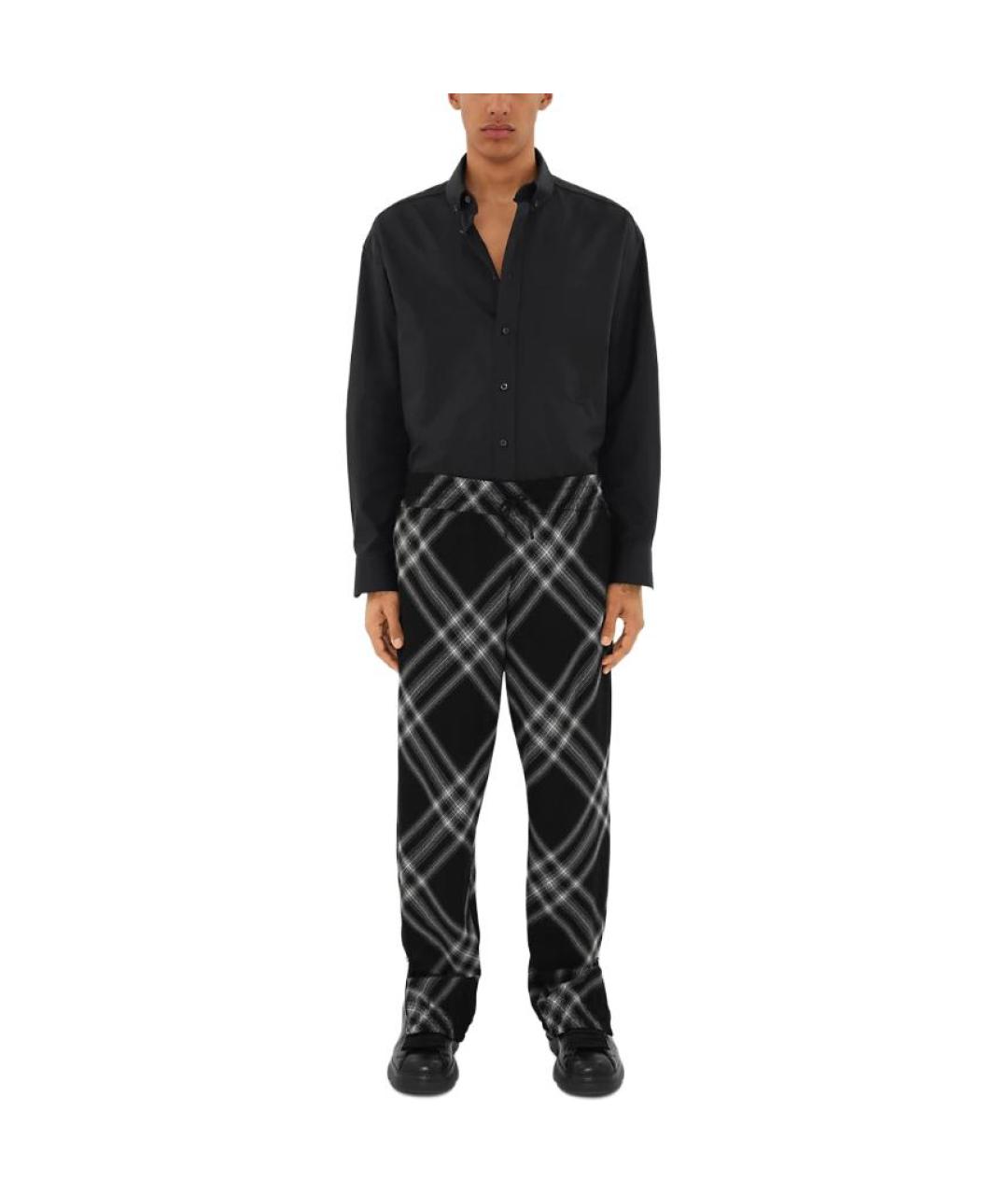BURBERRY Черная хлопковая классическая рубашка, фото 3