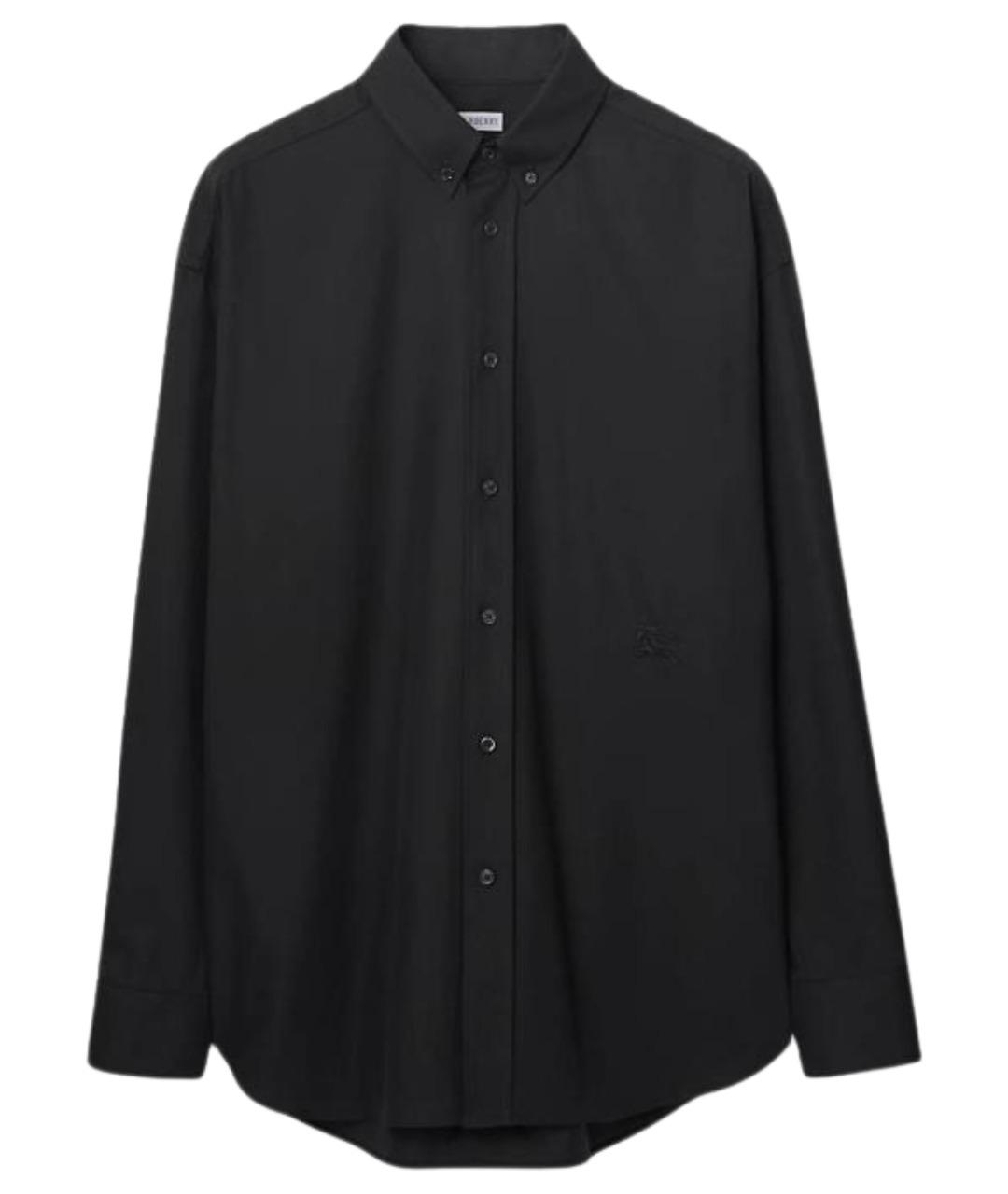 BURBERRY Черная хлопковая классическая рубашка, фото 1